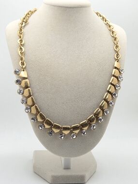 ​J. Crew Matte Gold & Crystal Statement Necklace